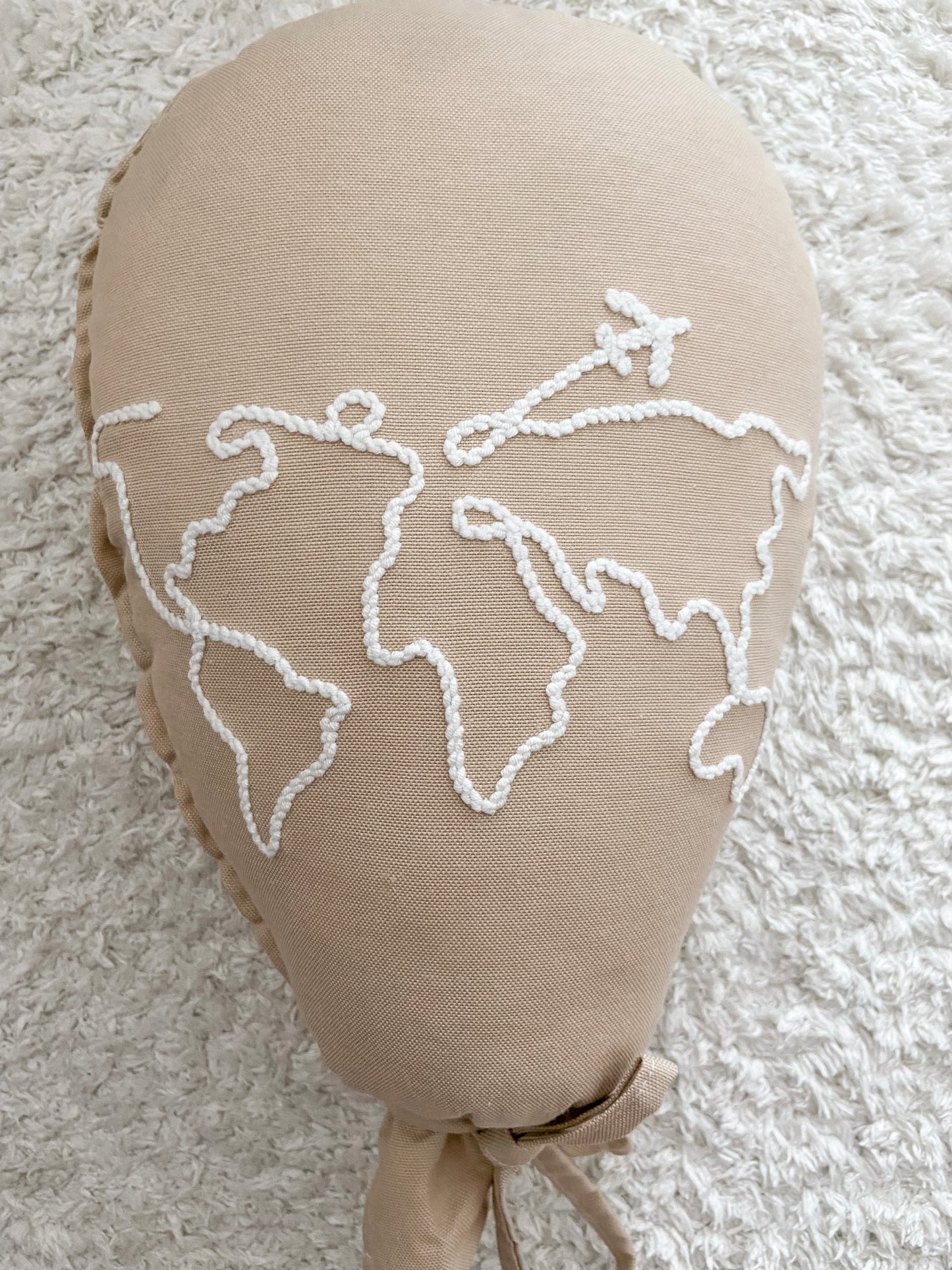 Decorative fabric balloon "Earth" beige