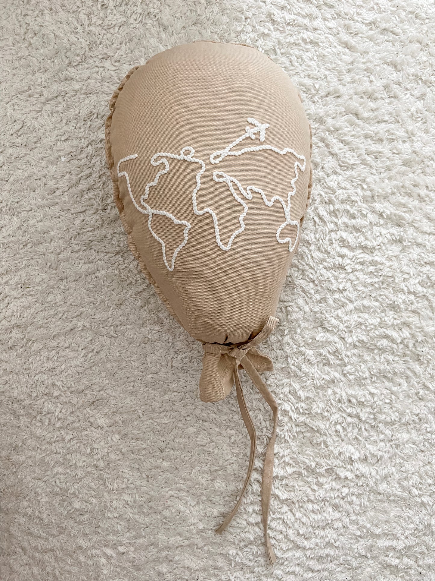 Decorative fabric balloon "Earth" beige